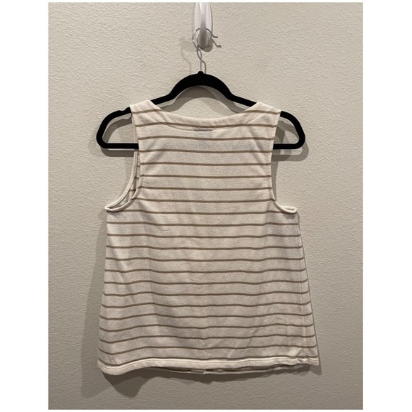 TORRID Stripe Button Ivory Taupe Sleeveless Blouse - Picture 3 of 3